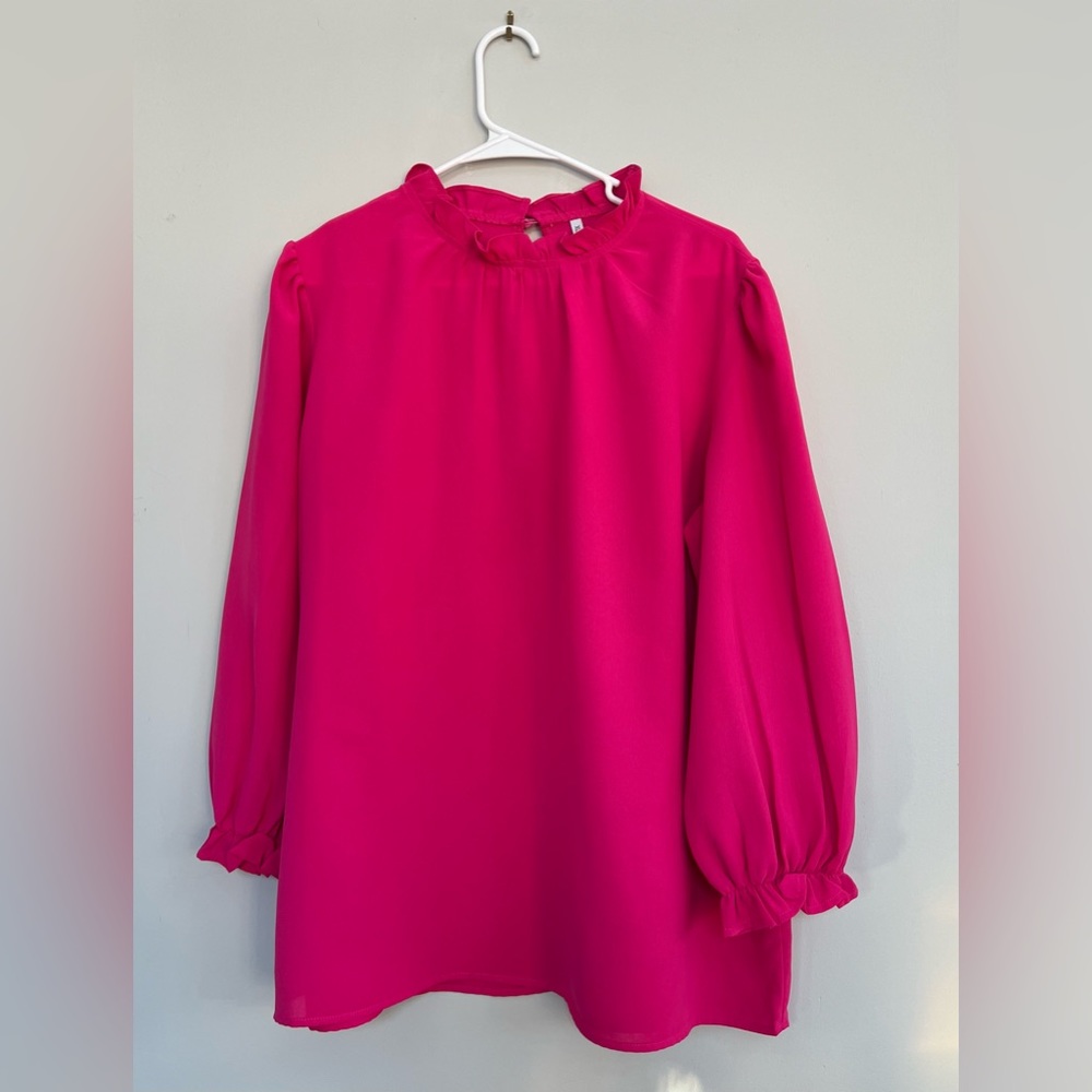 Cute Fushia Babydoll Tunic Blouse, XL